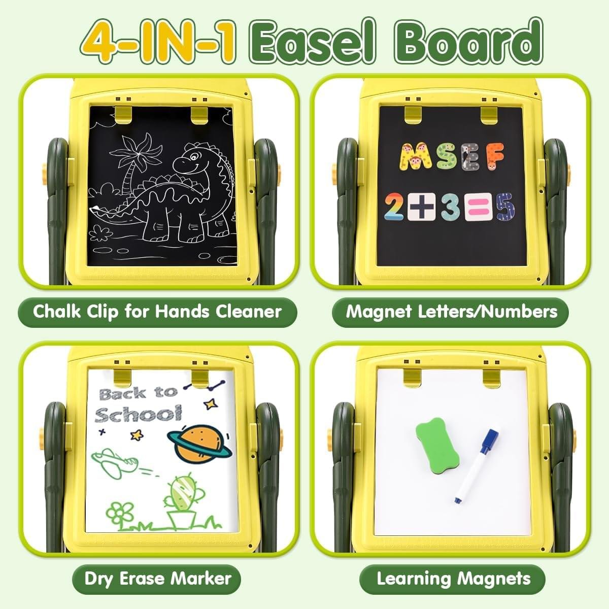 Magnetic Whiteboard and Blackboard for Children