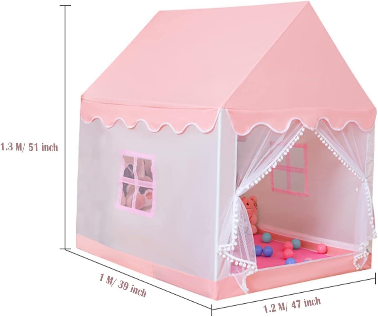 Premium Pink Kids House Tent with Curtains Online Pakistan