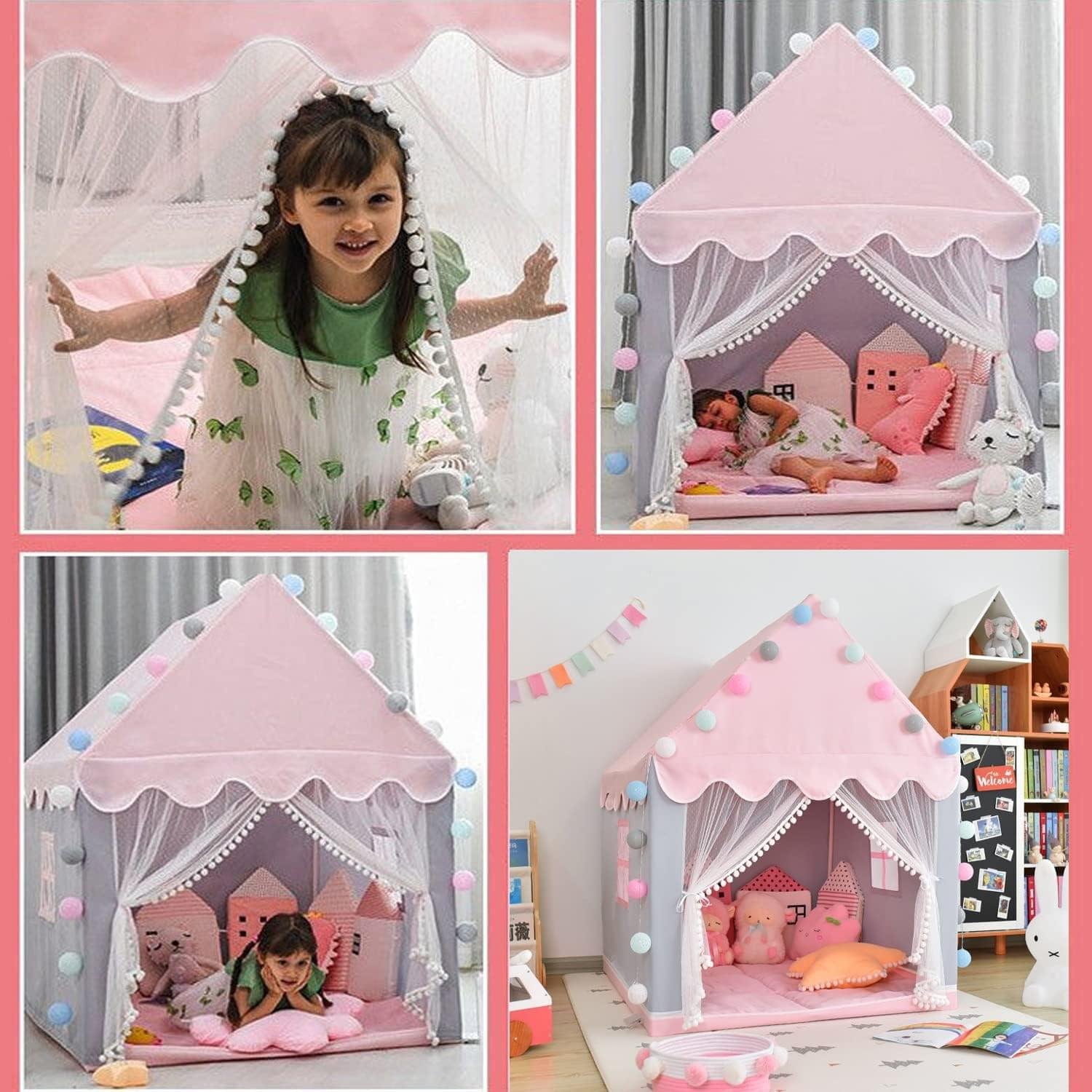 Ultimate Pink Kids House Tent with Curtains for Girls | Indoor Princess Play Tent House - Image 7