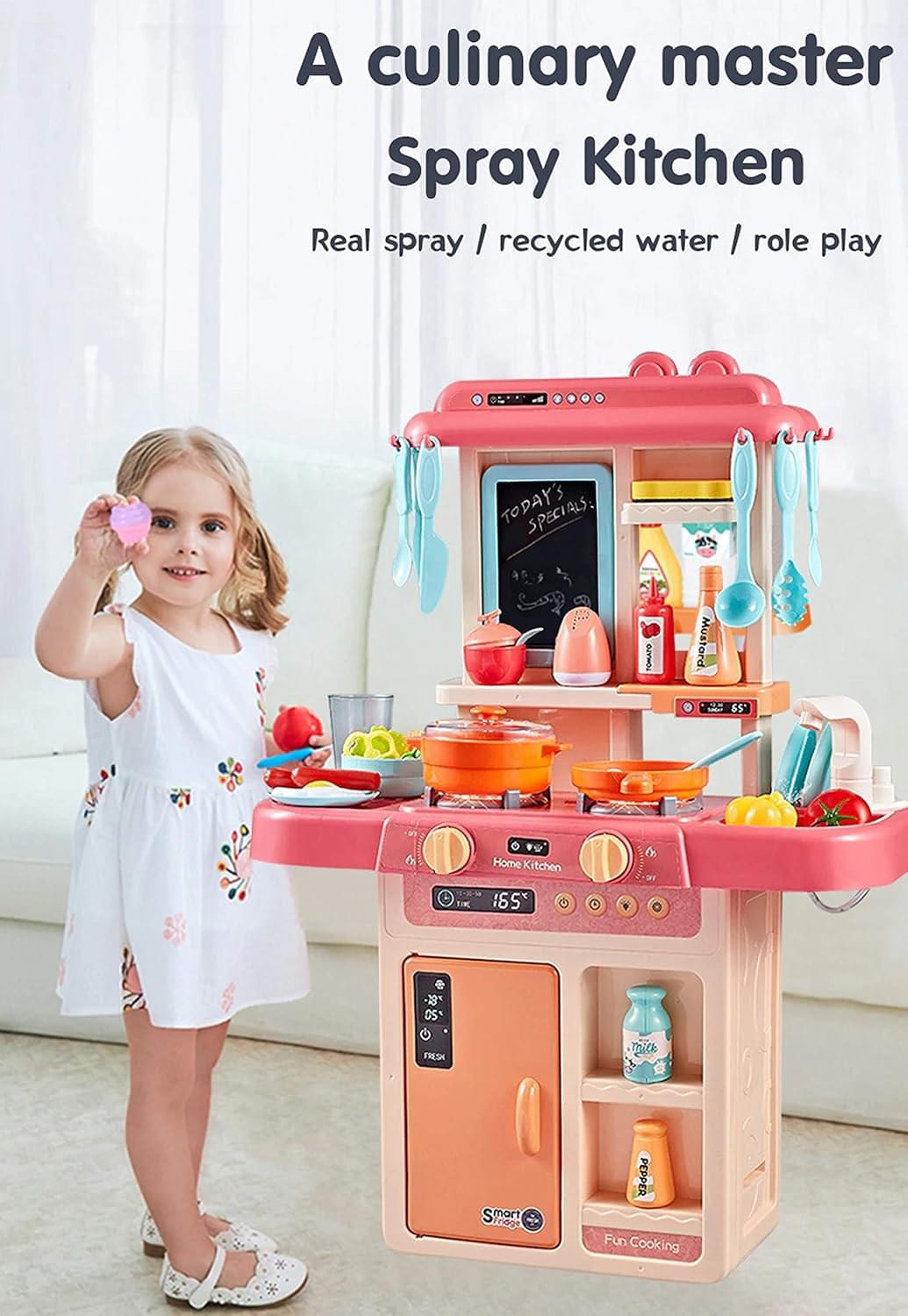 42 PCS Kitchen Set for Girls with Spray, Lights & Music - Image 5