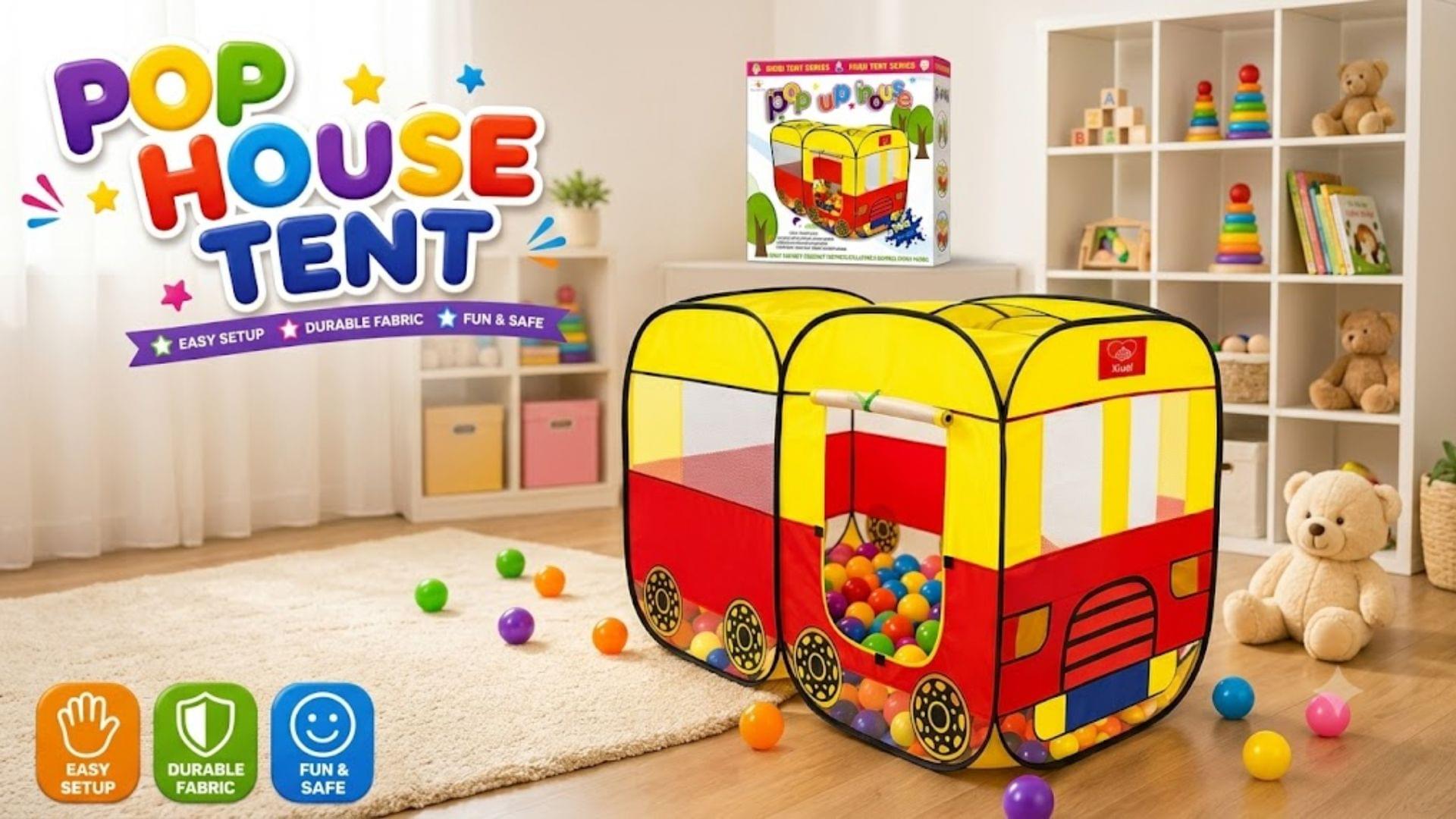 Indoor and Outdoor Kids Bus Play Tent