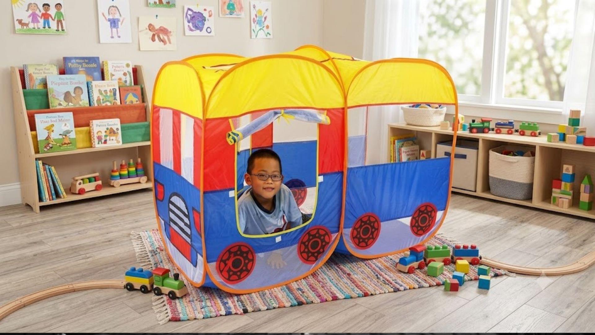 Pop Up School Bus Tent House for Kids